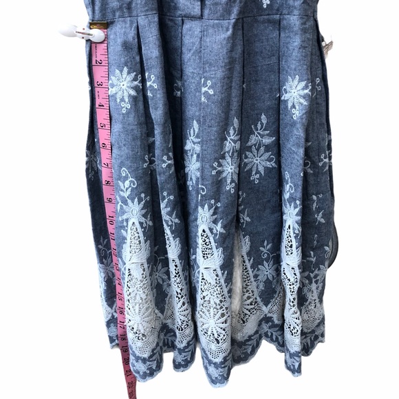 CYNTHIA STEFFE CHAMBRAY LACE DRESS EMBROIDERY SZ 2 - Picture 9 of 10